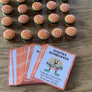 NEW Positive Hamburger Cards with Mini Burger Figures🌺
